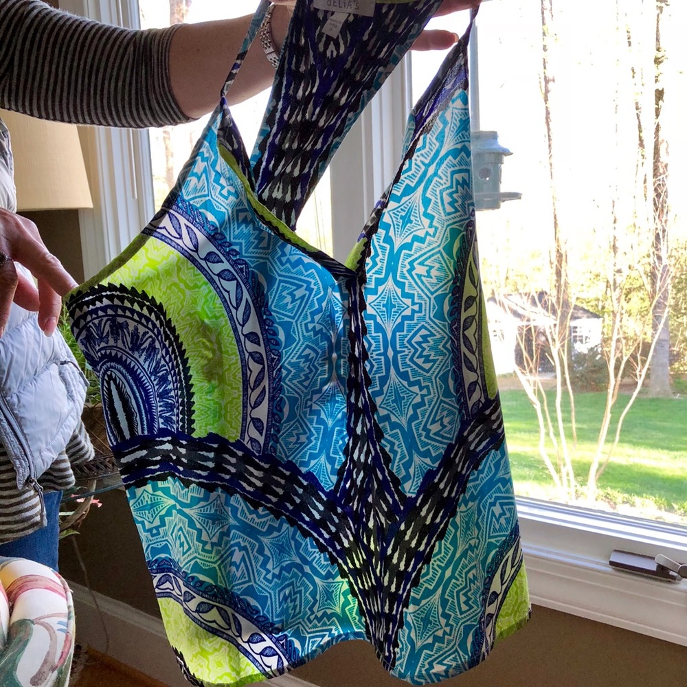 Patterned Silk Tank - Picture 3 of 4